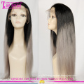 Factory direct supply ombre wigs with grey hair wholesale grey hair lace wig hot sale grey human hair wigs